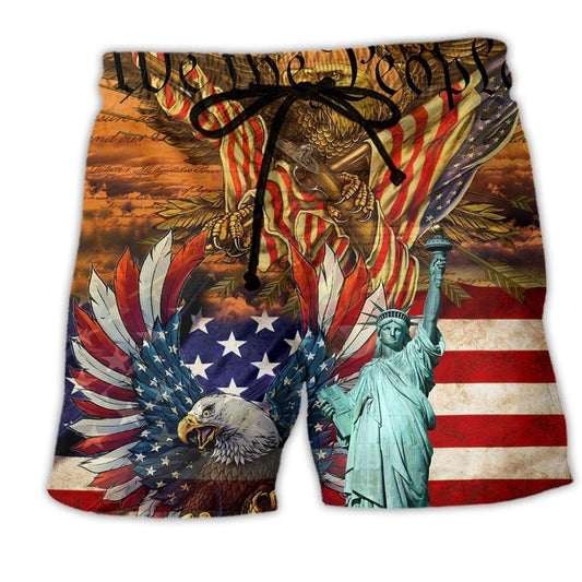 American Eagle Patriotic Art - Beach Short