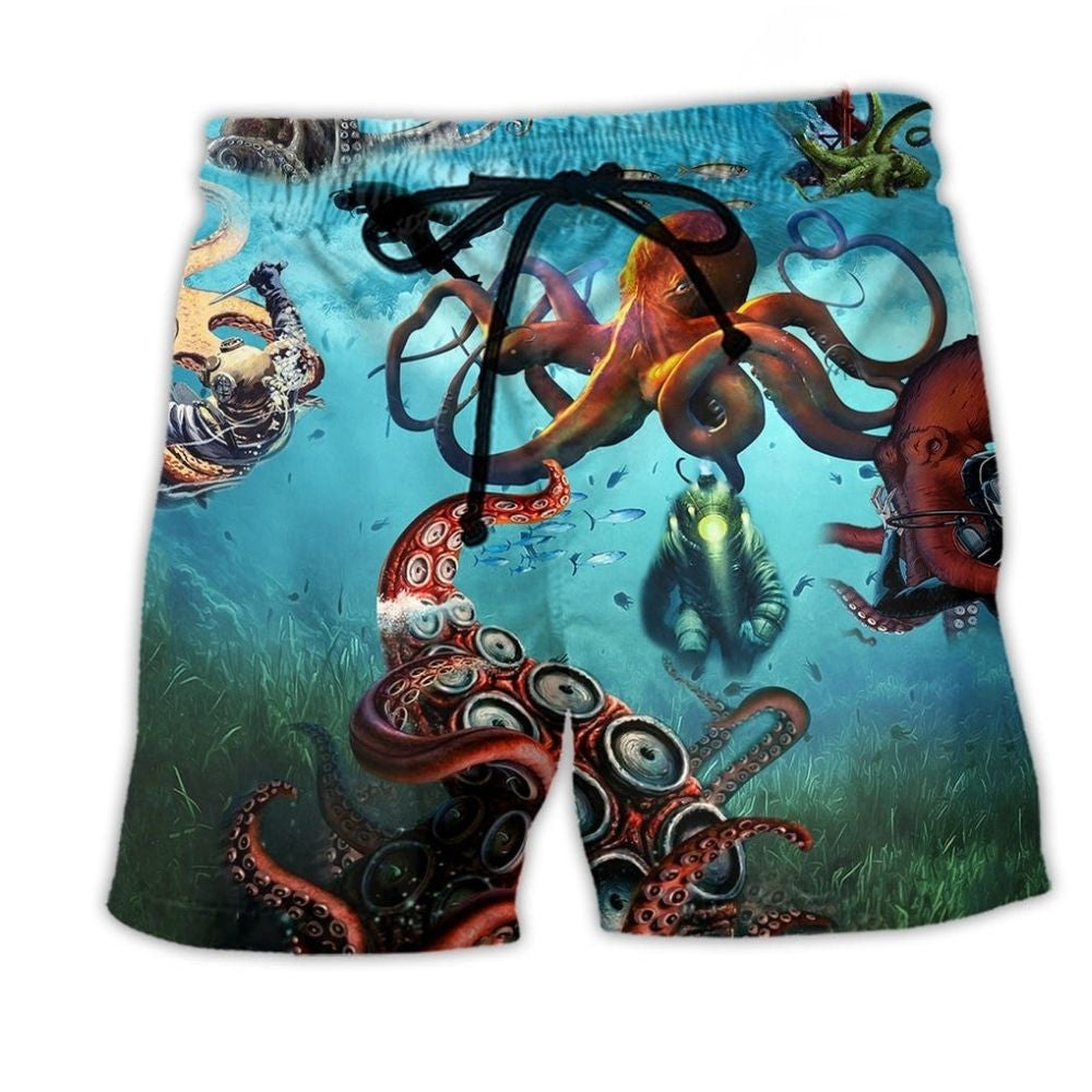 Octopus Giant Diver Green - Beach Short