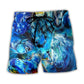 Blue Light Horse Face Modern – Beach Short
