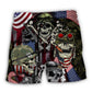 Veteran Skull Courage War Art – Beach Short