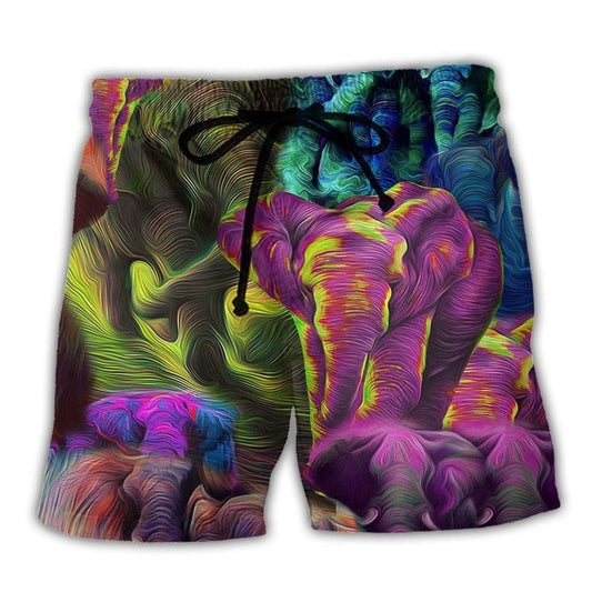 Colorful Elephant Art – Beach Short