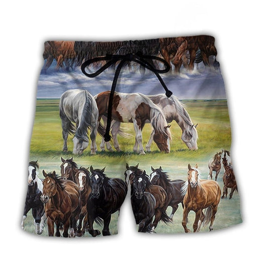 Running Horse Dynamic Painting – Beach Short