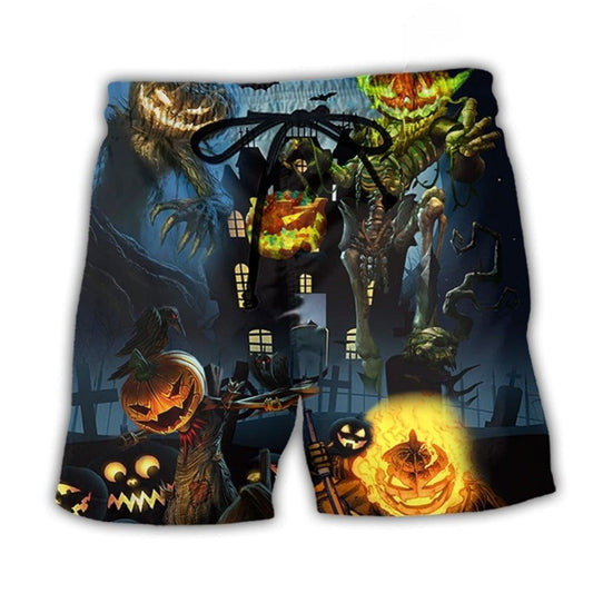 Halloween Pumpkin Night Sky - Beach Short