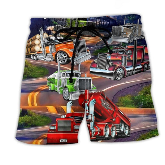 Proud Trucker Eagle Road Style – Beach Short