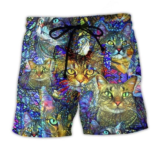 Tabby Cat Lover Art – Beach Short