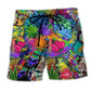 Hippie Alien Frog Mushroom Peace – Beach Short