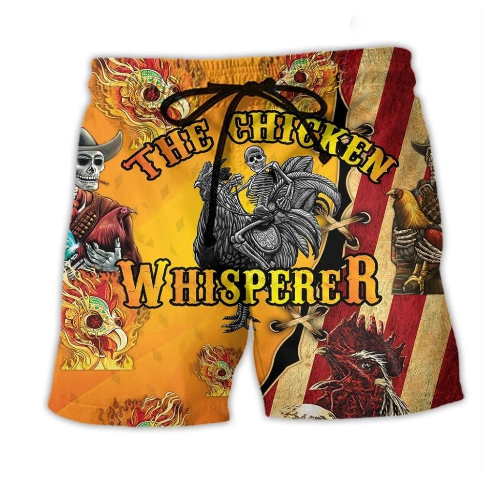 Farm Skull Chicken Fire Style - Beach Short