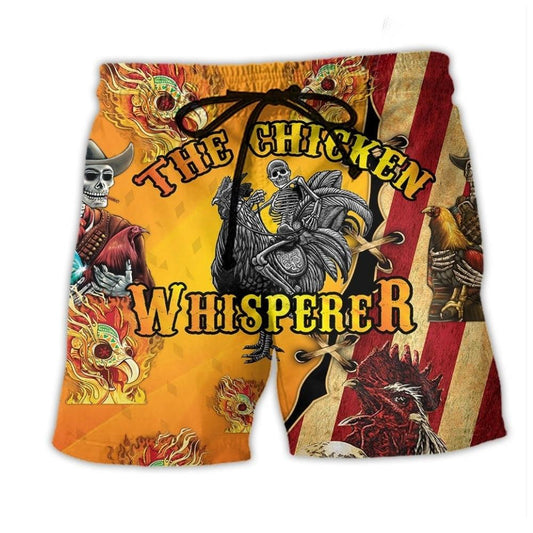 Farm Skull Chicken Fire Style - Beach Short