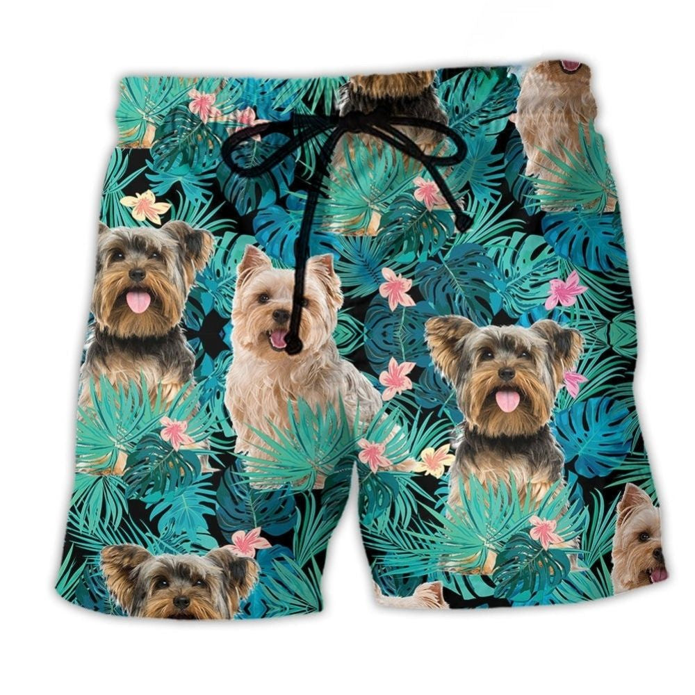 Yorkshire Terrier Tropical Floral Art – Beach Short