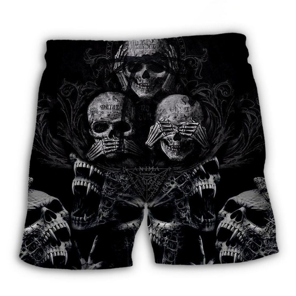 Dark Scary Skull Art – Beach Short