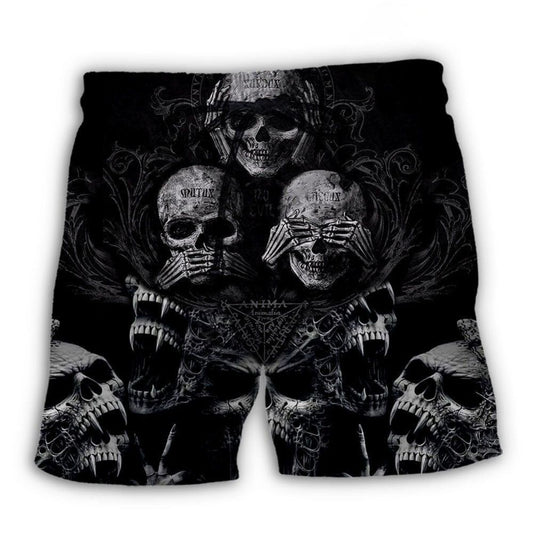 Dark Scary Skull Art – Beach Short
