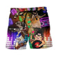 Cat Rocker Music Style - Beach Short