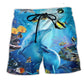 Dolphin Amazing Ocean Blue - Beach Short