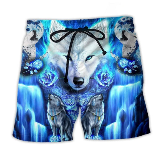Wolf Blue Mystery Art – Beach Short