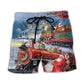 Christmas Santa Train Painting Style – Beach Short