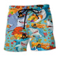 Funny Shark Thanksgiving Holiday Art – Beach Short