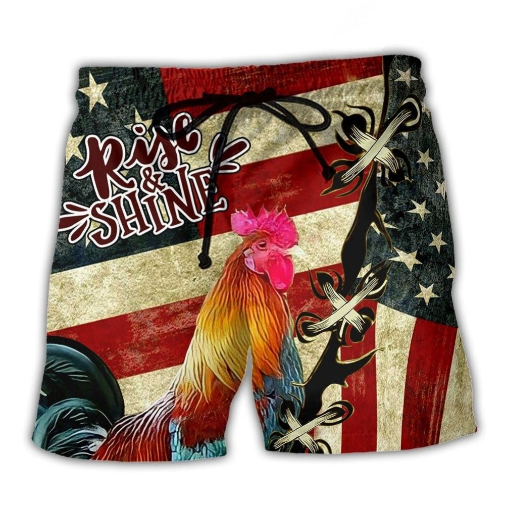 Farm Rooster Morning Rise – Beach Short