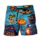 Halloween Owl Witch Night Sky - Beach Short