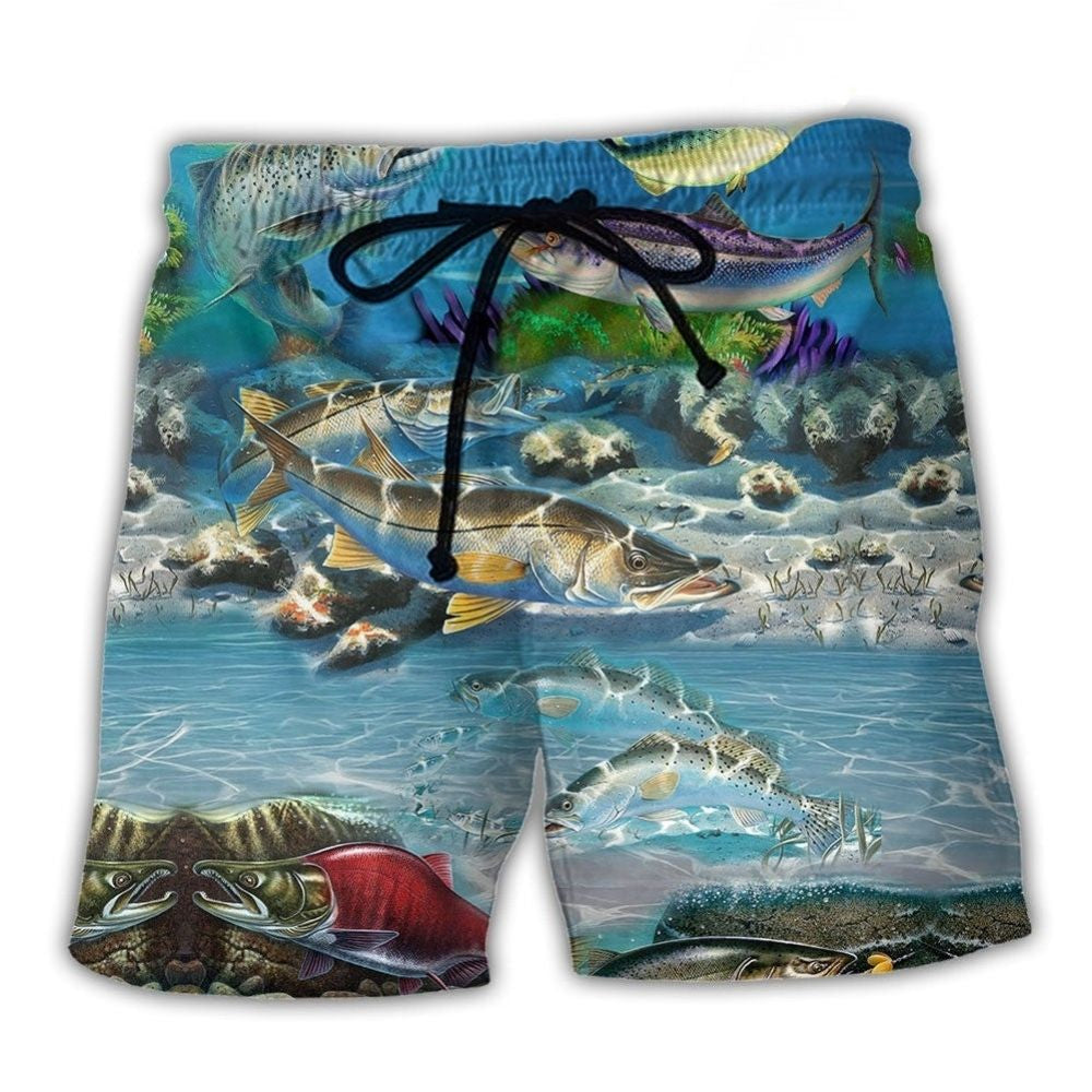 Salmon Fishing Is My Therapy Art – Beach Short