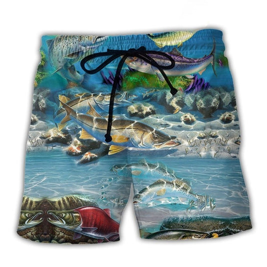 Salmon Fishing Is My Therapy Art – Beach Short