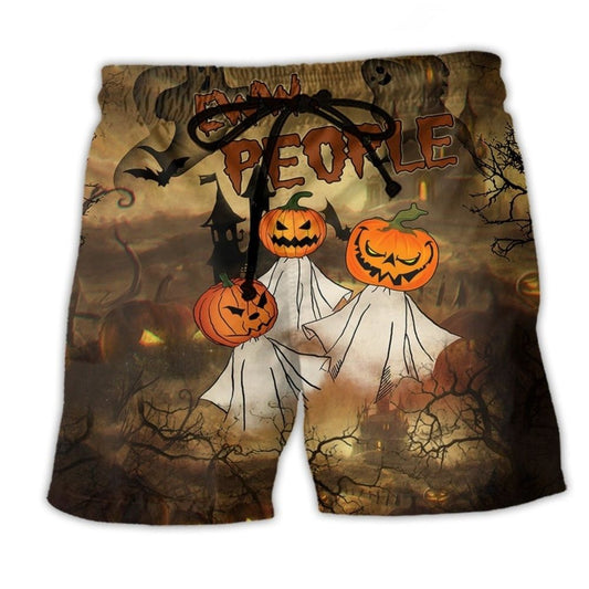Halloween Eww People Pumpkin Ghost Scared – Beach Short