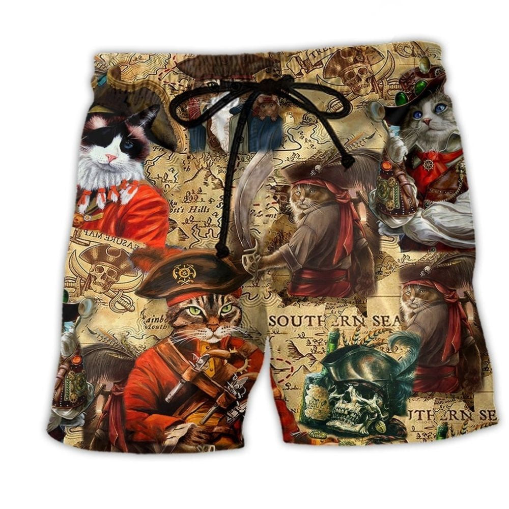 Cat Pirate Cool Story Style – Beach Short