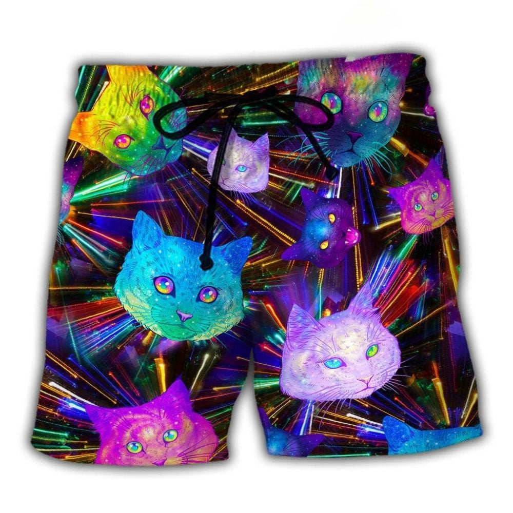 Cat Space Evolution Art - Beach Short