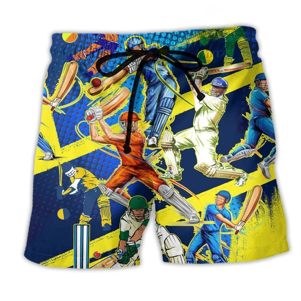 Lets Play Cricket Sports Art – Beach Short