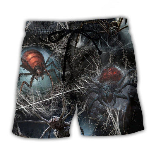 Halloween Spider Dark Scary Art - Beach Short