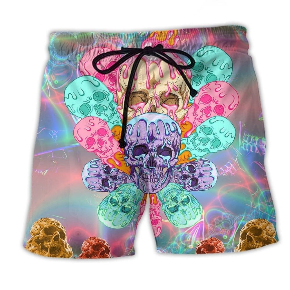Cool Skull Ice Cream Pop Art – Beach Short