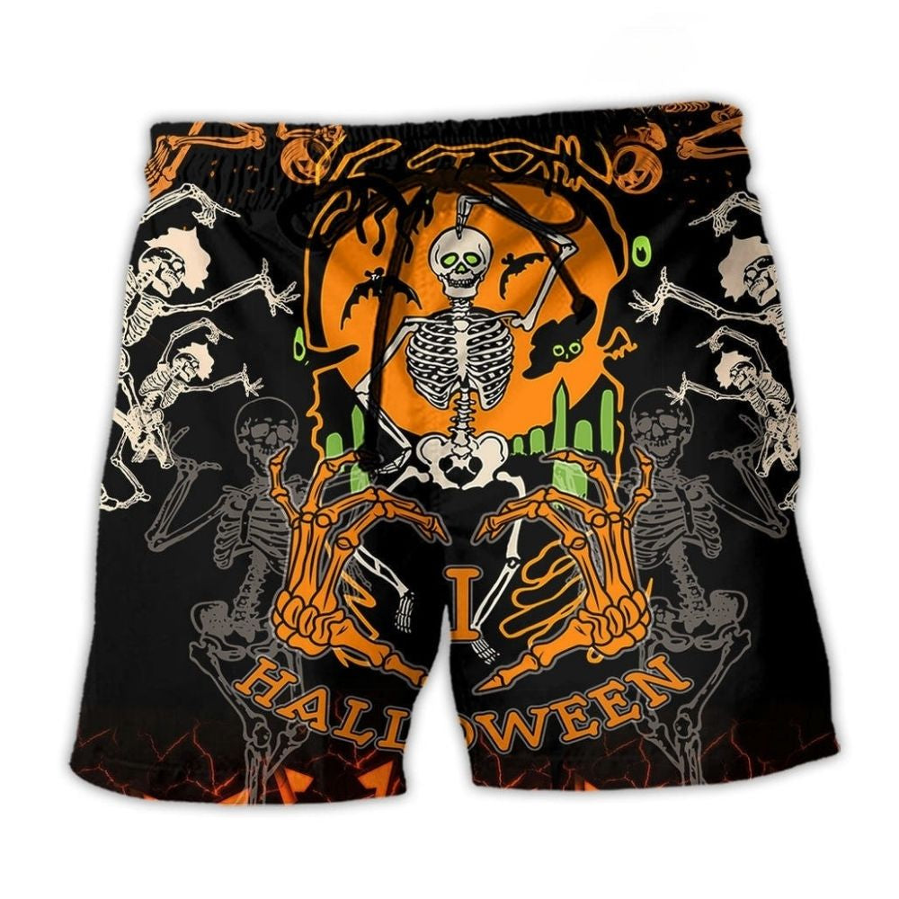 Halloween Dancing Skeleton Scary - Beach Short