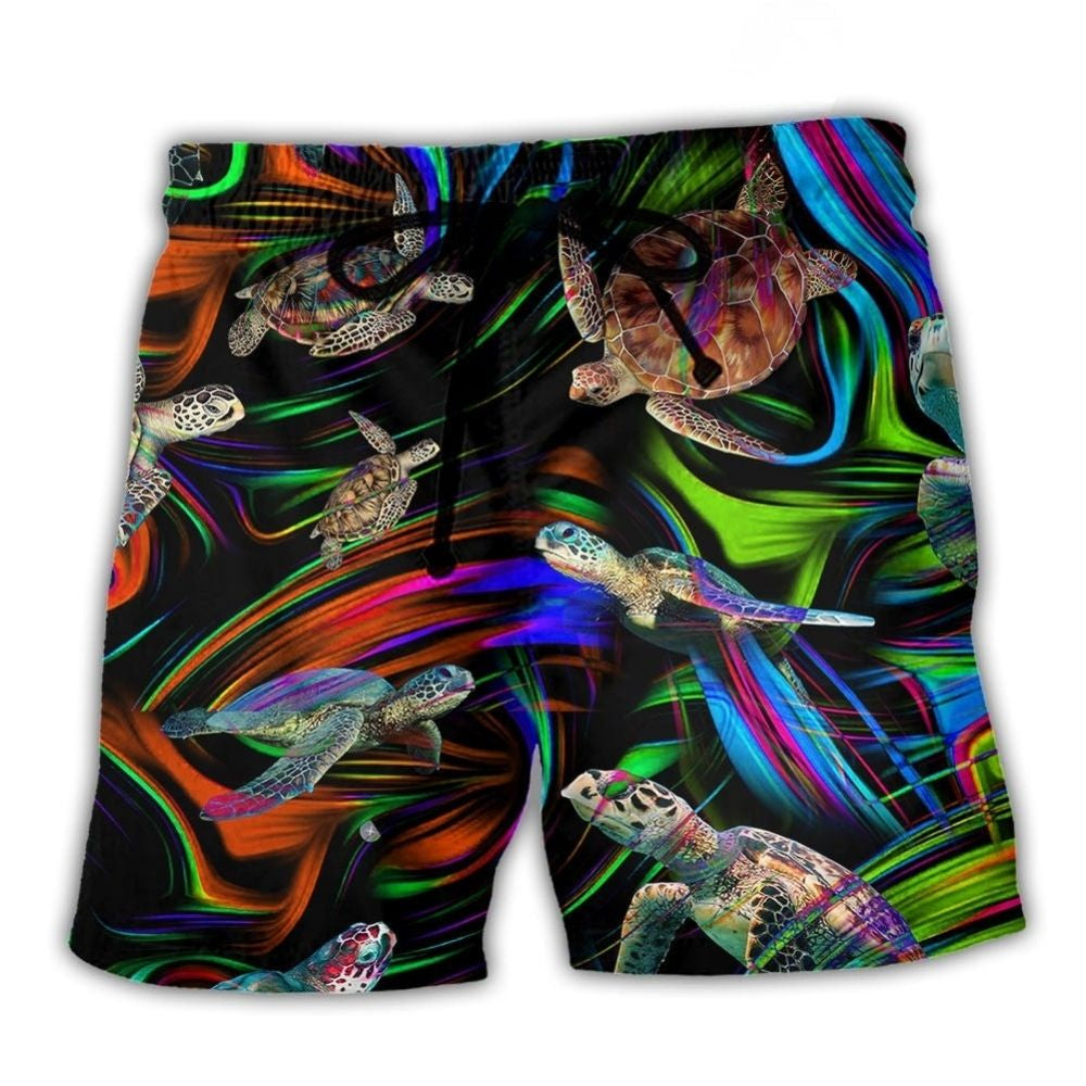 Turtle Flash Neon Glow – Beach Short