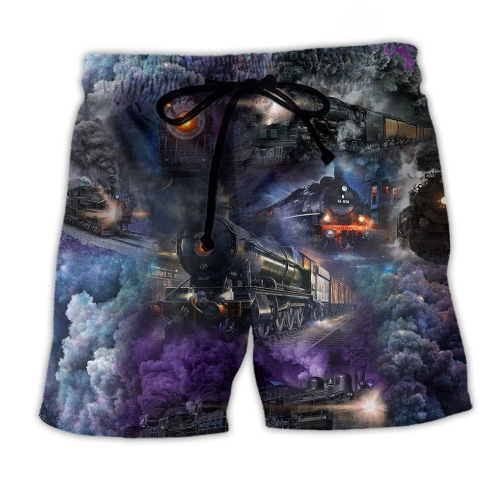 Train Billowing Smoke Lover – Beach Short