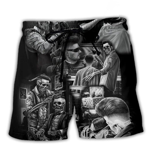 Skull Barber Hair Art – Beach Short