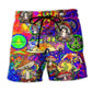 Hippie Mushroom Peace Color - Beach Short