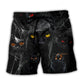 Halloween Black Cat Dark Art - Beach Short