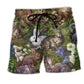 Rabbit Garden Floral Nature Art – Beach Short