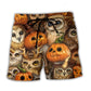 Halloween Cool Owl Pumpkin Pattern - Beach Short