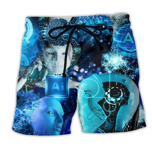 AI Life Lover Futuristic Style – Beach Short
