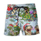 Dinosaurs Merry Xmas Colorful - Beach Short