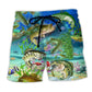 Fishing Real Men Fishing Blue Green - Beach Short