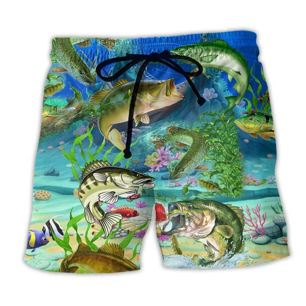 Fishing Real Men Fishing Blue Green - Beach Short