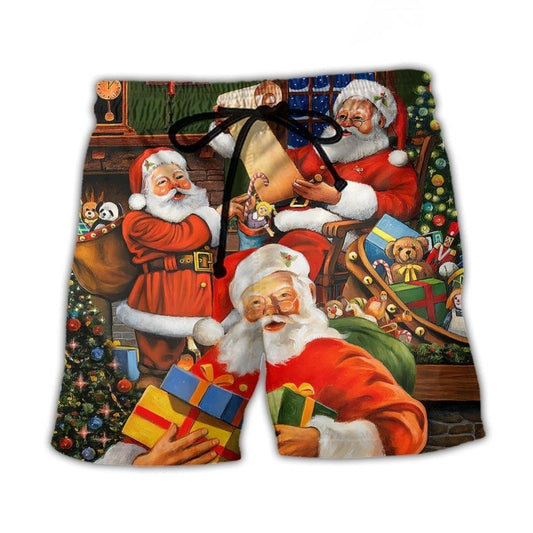 Christmas Santa Classic Holiday Art – Beach Short