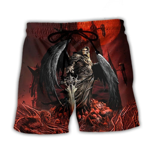 Halloween Skull Dark Blood Night - Beach Short