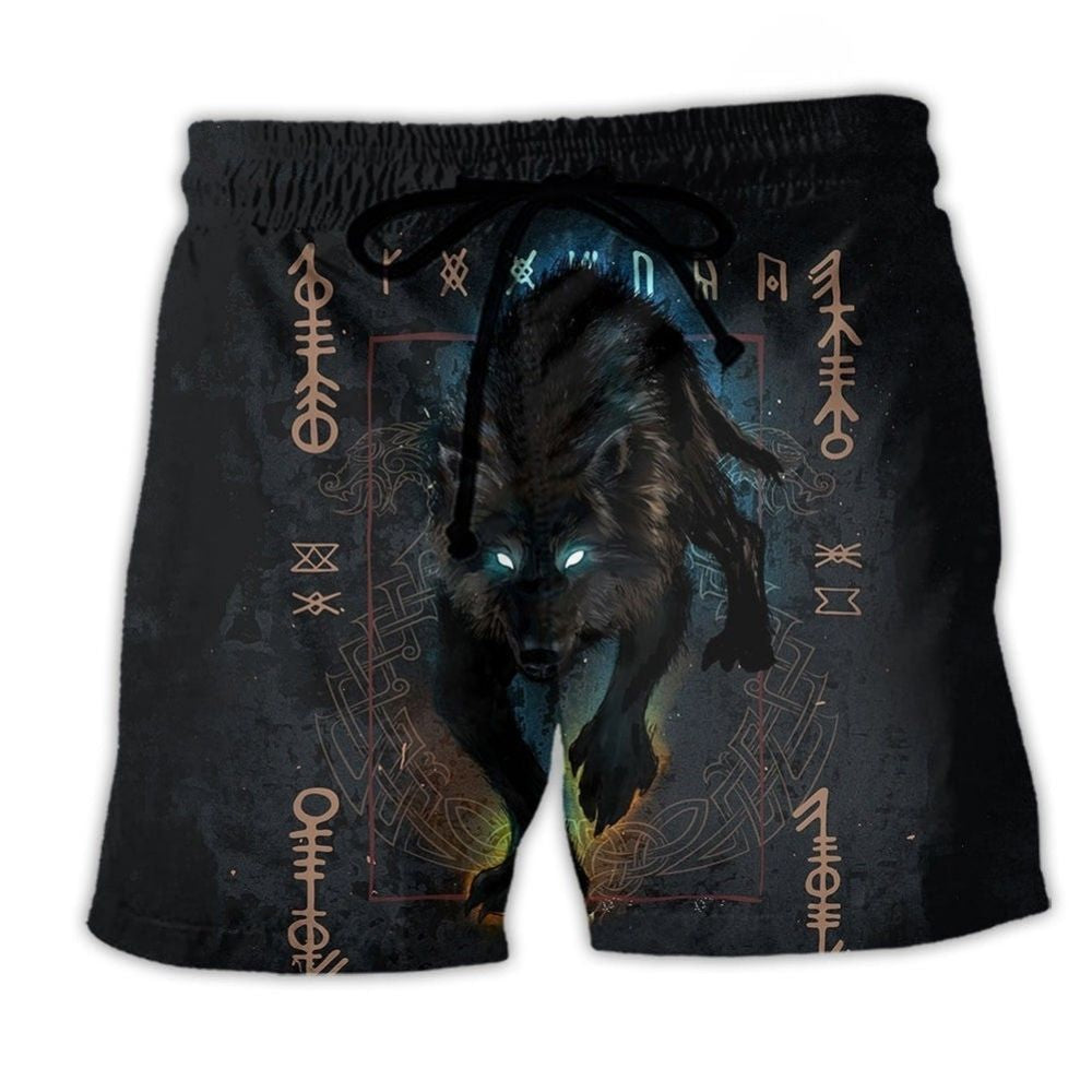 Viking Wolf Fenrir Dark Style - Beach Short