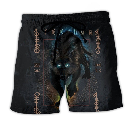 Viking Wolf Fenrir Dark Style - Beach Short