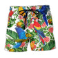 Parrot Red Grapefruit Inspired Colorful Art – Beach Short