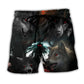 Halloween Black Wolf Dark Art - Beach Short