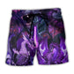 Dark Purple Dragon Lightning Art – Beach Short