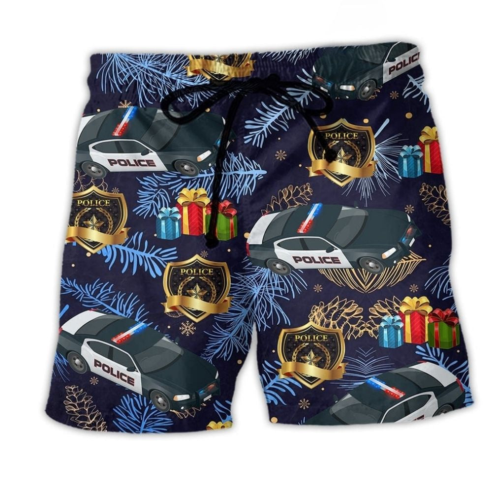 Police Christmas Appreciation Gift Art – Beach Short